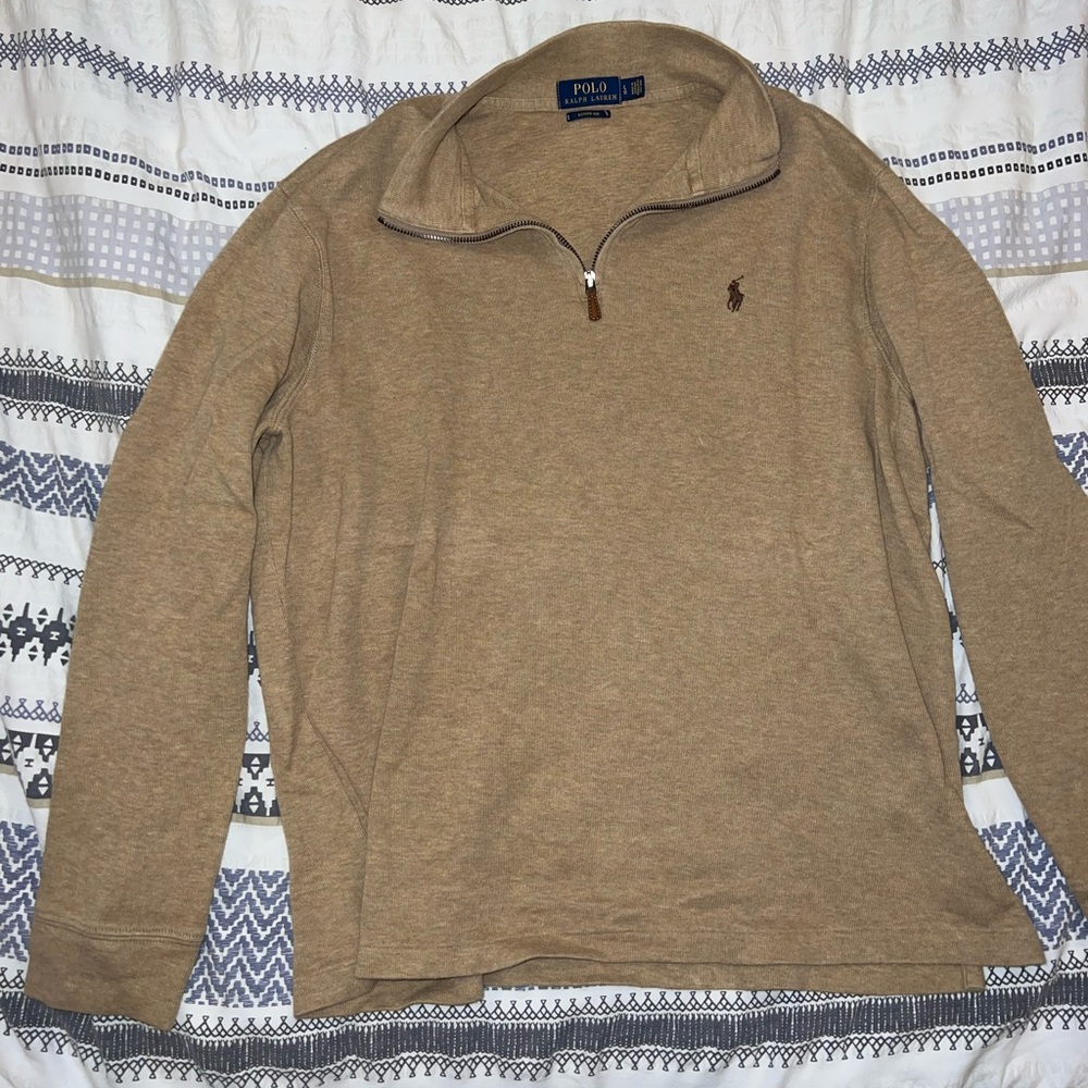 Polo by Ralph Lauren Tan 1/4 zip Sweater
